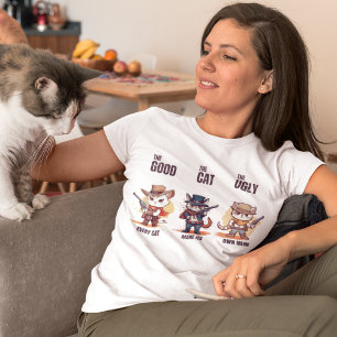 De goede kat de lelijke grappige outlaw kat t-shirt