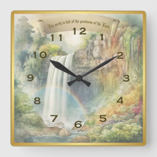 De goedheid van de Lord Square Wall Clock Vierkante Klok (Voorkant)