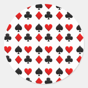 De gokkende Kostuums van Kaarten Ronde Sticker