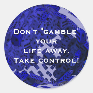 De gokkers dobbelen cadeaus ronde sticker