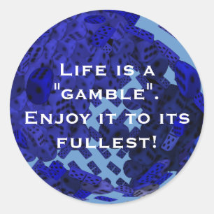 De gokkers dobbelen cadeaus ronde sticker