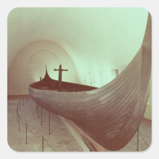 De Gokstad-beug (hout) Vierkante Sticker (Voorkant)