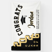 De Golden Black Afstuderen Class van 2025 Spandoek (Verticaal)