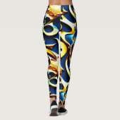 De Golden Blue Arabesque Leggings (Achterkant)