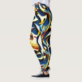 De Golden Blue Arabesque Leggings (Links)