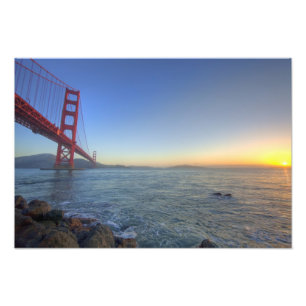 De Golden Gate Bridge bij zonsopgang vanuit Fort Foto Afdruk