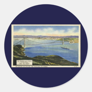 De Golden Gate Bridge  Briefkaart Ronde Sticker