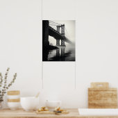 De Golden Gate Bridge in verbluffend zwart-wit Poster (Keuken)