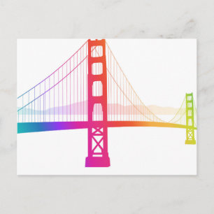De Golden Gate Bridge   Regenboogstijl Briefkaart