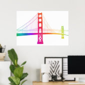 De Golden Gate Bridge | Regenboogstijl Poster (Thuiskantoor)