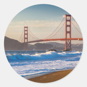 De Golden Gate Bridge vanuit Baker Beach Ronde Sticker