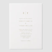 De Golden Hour Grace Modern Monogram bruiloft Vellum Uitnodigingen (Voorkant)