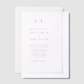 De Golden Hour Grace Modern Monogram bruiloft Vellum Uitnodigingen (Offset)