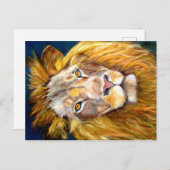 DE GOLDEN LION CHALK PASTEL DRAWING BRIEFKAART (Voorkant / Achterkant)