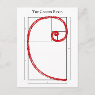 De Golden Ratio - Fibonacci Spiral Briefkaart