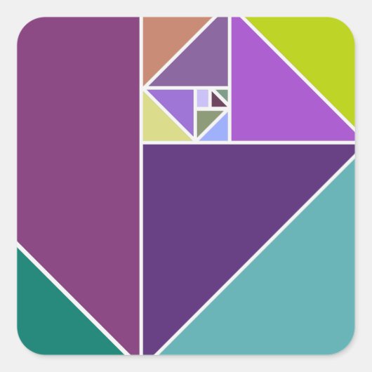 De Golden Ratio Vierkante Sticker (Voorkant)