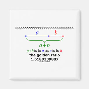 De Golden Ratio (wiskunde 1.6180339887) Magneet