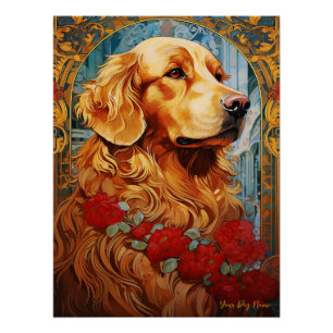 De Golden Retriever Dog 002 - Natalia Mucha Perfect Poster