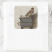 De Goldfinch Vierkante Sticker (Tas)