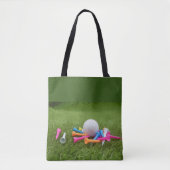 De Golf die golfbal en kleurrijke t - shirts verfr Draagtas (Voorkant)
