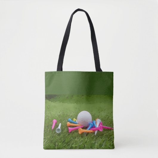 De Golf die golfbal en kleurrijke t - shirts verfr Draagtas (Voorkant)
