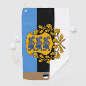 De Golf Drapeau estonien & Estonie monogrammed / serviette (En situation)