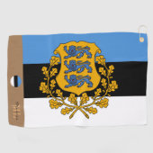 De Golf Drapeau estonien & Estonie monogrammed / serviette (Horizontal)