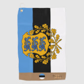 De Golf Drapeau estonien & Estonie monogrammed / serviette (Devant)