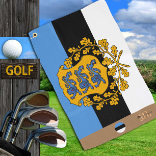 De Golf Drapeau estonien & Estonie monogrammed / serviette