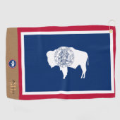 De Golf Drapeau Wyoming & Wyoming monogrammed / serviette (Horizontal)