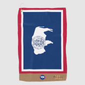 De Golf Drapeau Wyoming & Wyoming monogrammed / serviette (Devant)