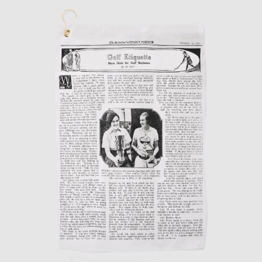 De  Golf Etiquette Golf Towel van 1930 Golfhanddoek (Voorkant)