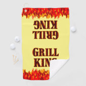 De Golf Grill King Red Flames Serviette barbecue (En situation)
