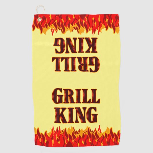 De Golf Grill King Red Flames Serviette barbecue (Devant)