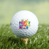 De Golf Joyeux Anniversaire Ajouter un nom Cadeau 3 balles (T-shirt Insitu)