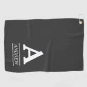 De Golf Lettre initiale élégante et serviette grise nommée (Horizontal)