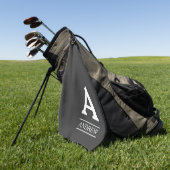 De Golf Lettre initiale élégante et serviette grise nommée (Vert)