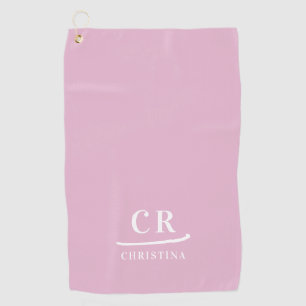 De Golf Serviette féminine moderne à monogramme rose