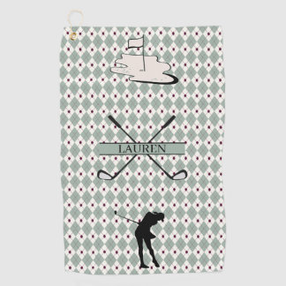 De Golf Serviette personnalisée avec monogramme Argyle pou