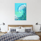 De golf van zijn revisie canvas afdruk (Insitu (Slaapkamer))