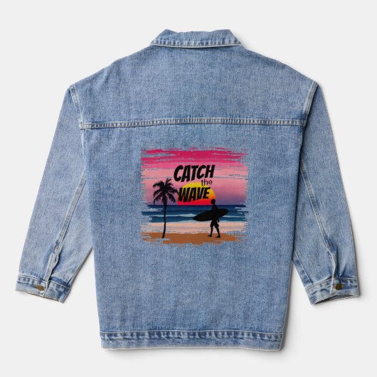 De golf vangen denim jacket (Achterkant)
