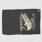 De Golf Walleye Whisperer Dark Fishing Serviette (Horizontal)