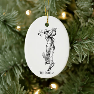 'De Golfdame' Keramisch Ornament