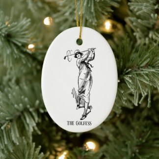 'De  Golfdame' Keramisch Ornament