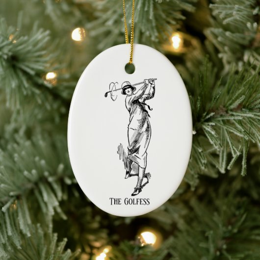 'De  Golfdame' Keramisch Ornament (Boom)