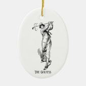 'De  Golfdame' Keramisch Ornament (Voorkant)
