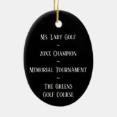 'De  Golfdame' Keramisch Ornament (Achterkant)