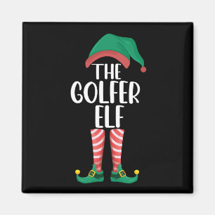 De Golfer Elf Golf Familie Bijpassende Kerstmis Magneet