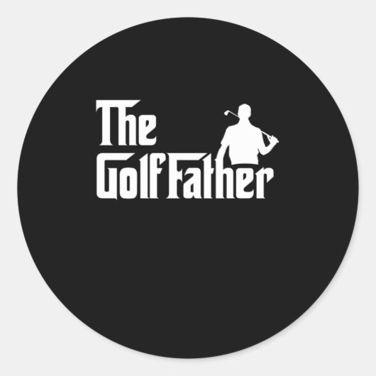 De Golffather Vader Golf Golfer Golfing Gift Ronde Sticker (Voorkant)