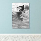 De golfgrayscale uitrusten canvas afdruk (Insitu (Houten vloer))